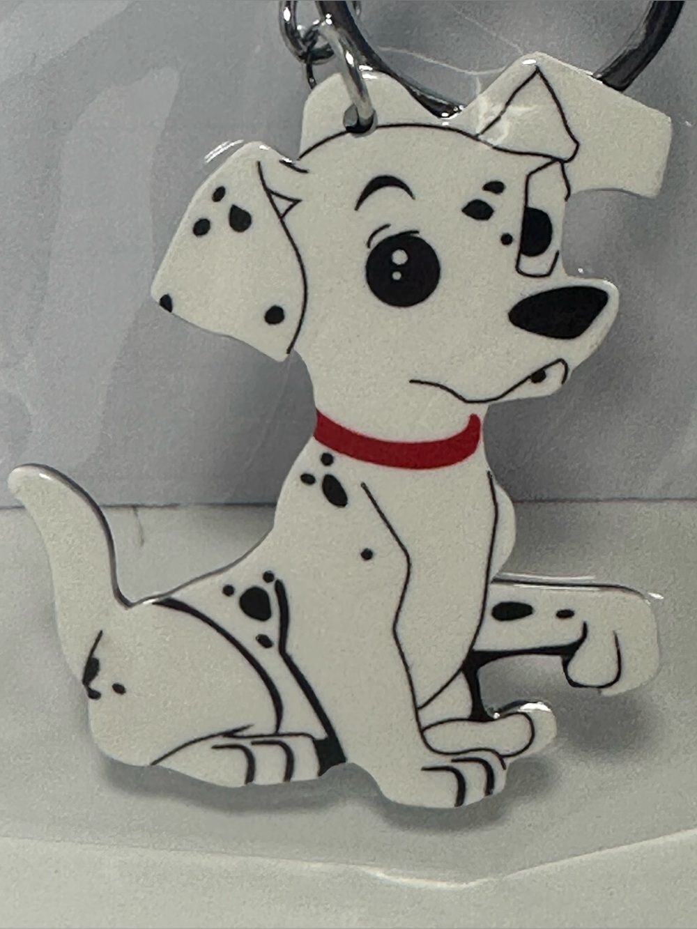 Dalmatian Puppy Dog Keychain - White with Red Collar